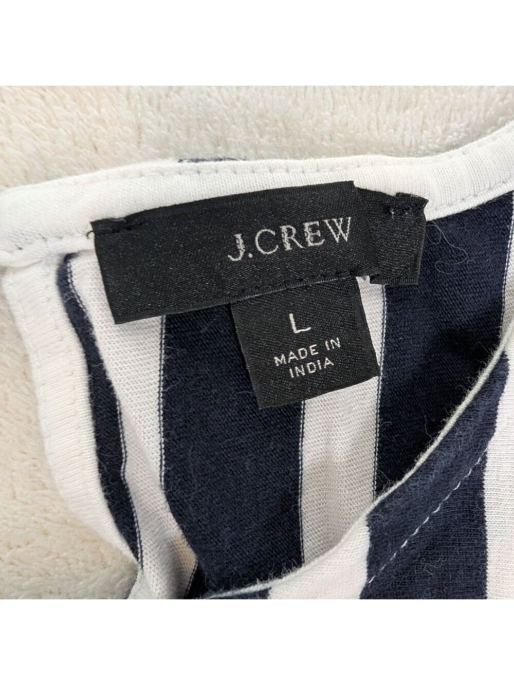 J.Crew Tiered Striped Cotton Maxi Dress Navy & Ivory Tiered Tank L Nautical Beac - Picture 3 of 13